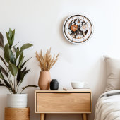 Horloge Moderne Florale Du Milieu Du Siècle