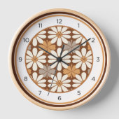 Horloge Moderne Florale du milieu du siècle rétro (Recto)