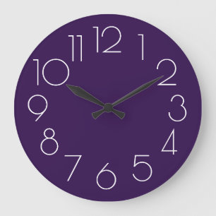 Horloge moderne minimaliste violet et blanc modifi