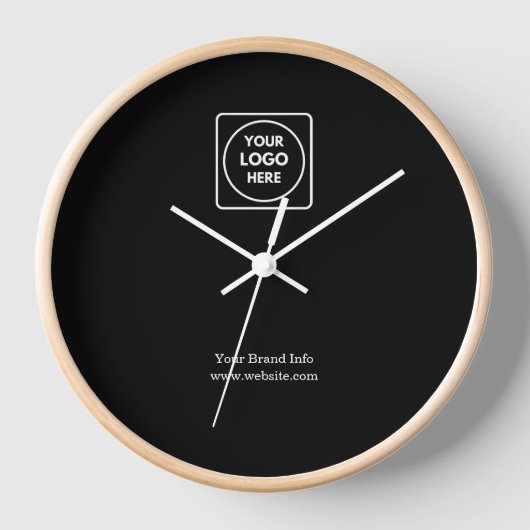 Horloge moderne noire | Professionnel personnalisé (Recto)