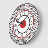 Horloge moderne noire, rouge, blanche (Angle)