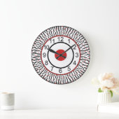 Horloge moderne noire, rouge, blanche (Maison)