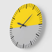 Horloge Moderne Or et Gris Sans Chiffres (Angle)
