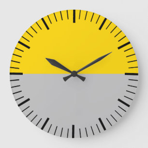 Horloge Moderne Or et Gris Sans Chiffres