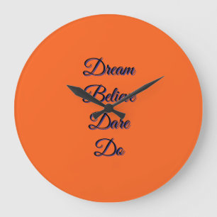 Horloge moderne orange brûlé à typographie inspira
