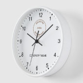 Horloge Moderne votre nom d'entreprise Logo Blanc (Angle)