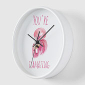 Horloge Moderne Vous Flamazirez Beauté Flamant rose rose (Angle)