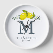 Horloge Monogramme blanc de citron vert (Recto)