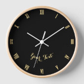 Horloge Monogramme d'or noir moderne Accueil Décor Bois (Recto)