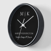 Horloge Monogramme minimaliste ou ajouter un logo Business (Angle)