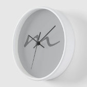 Horloge monogramme moderne tendance gris professionnel (Angle)