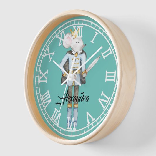 Horloge Monogramme Noisette Bleu (Angle)