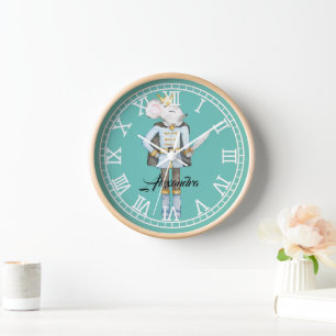 Horloge Monogramme Noisette Bleu