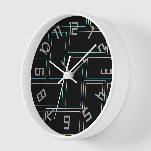 Horloge Monogramme Numéros rustiques (Angle)