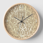 Horloge Monogramme Or Élégant (Recto)