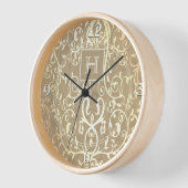 Horloge Monogramme Or Élégant (Angle)