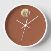 Horloge Monogramme Or En Terracotta Moderne (Recto)