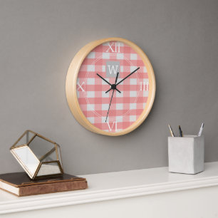 Horloge Monogramme Pink Buffalo