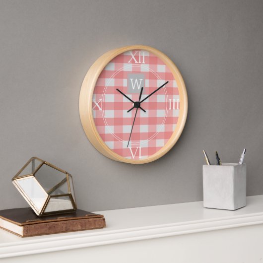 Horloge Monogramme Pink Buffalo (Bureau)