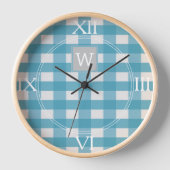Horloge Monogramme Plaid Buffalo Bleu (Recto)