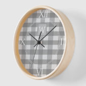 Horloge Monogramme Plaid Buffalo Gris (Angle)