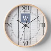 Horloge Monogramme Rustique Bleue (Recto)