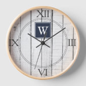 Horloge Monogramme Rustique de la Marine (Recto)