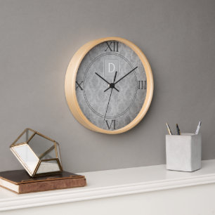 Horloge Monogramme Vintage gris