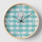 Horloge monographique turquoise Plaid Buffalo (Recto)