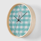 Horloge monographique turquoise Plaid Buffalo (Angle)
