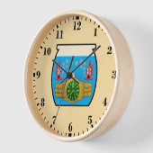 Horloge Montre dans boule à poissons (Angle)