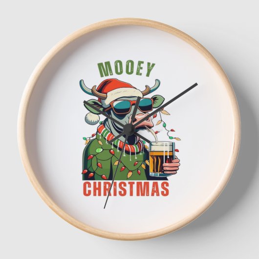 Horloge Mooey Noël Highland Cow Light Santa Hat T-Shi (Recto)