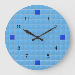 Horloge - Mosaïque Carré bleu
