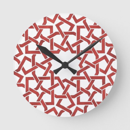 Horloge Mosaïque marocaine rouge MAMLUK (Recto)