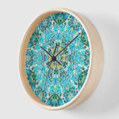 Horloge Mosaïques turquoise 1 motif (Angle)