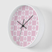 Horloge Motif à fleurs roses (Angle)