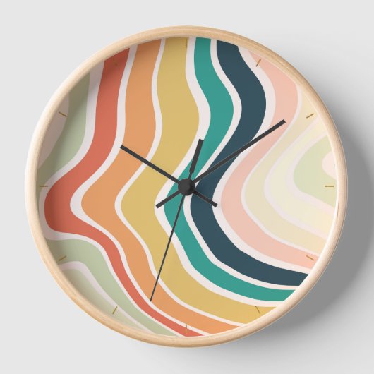 Horloge Motif Abstrait coloré (Recto)