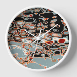 Horloge Motif Abstrait couleur rétro