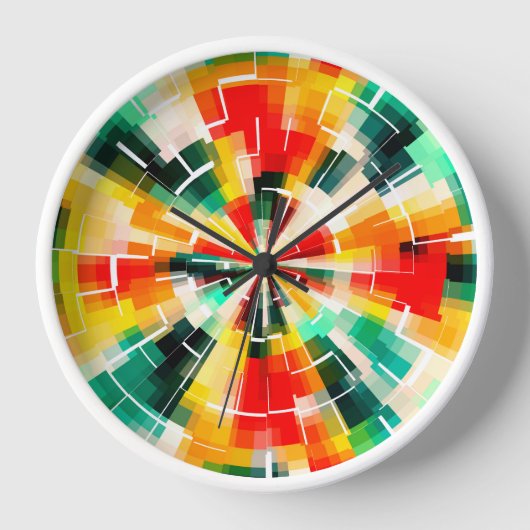 Horloge Motif Abstrait multicolore (Recto)