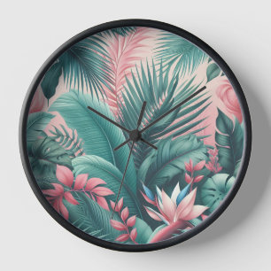 Horloge Motif botanique du Paradis tropical