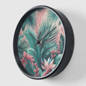 Horloge Motif botanique du Paradis tropical (Angle)