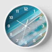 Horloge Motif d'agate à bande bleue turquoise (Recto)