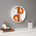 Horloge Motif d'art de fusion géométrique Abstrait<br><div class="desc">De beaux cercles géométriques de curling contemporains sienna terre cuite orange, jaune foncé et marron façonnent le motif de l'art. Elégant, élégant et éclectique design minimalisme pour le décorateur artistique, décorateur artistique, branché populaire, style d'art rétro vintage ou abstrait amateur de motifs géométriques numériques. Associez ce design à vos couleurs...</div>