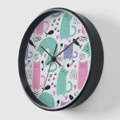 Horloge Motif de chats mignons (Angle)
