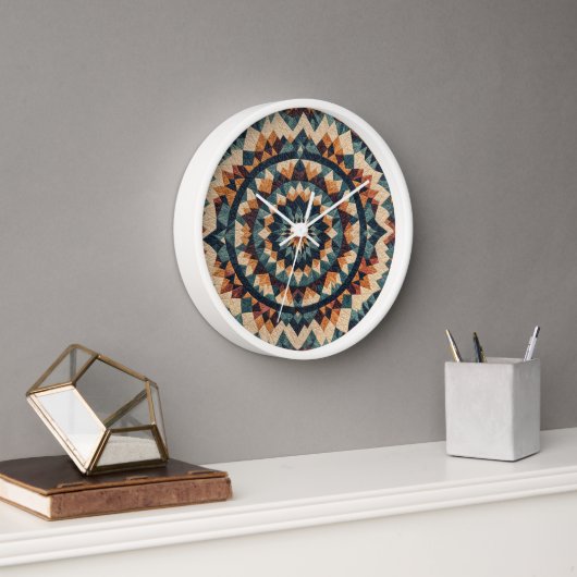 Horloge Motif de courtepointe Kaleidoscope (Bureau)