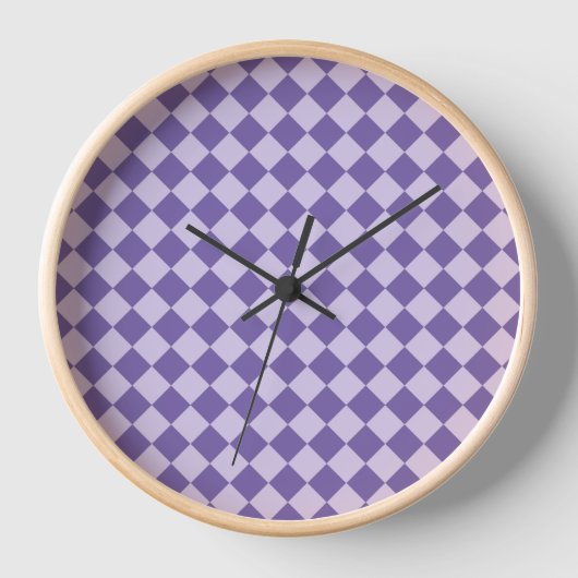 Horloge Motif de diamants de Checker Violet (Recto)