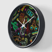 Horloge Motif de Fiesta du Mexique (Angle)