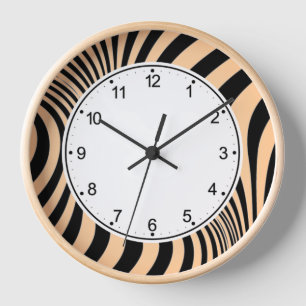 Horloge Motif de texture d'impression de peau de zèbre