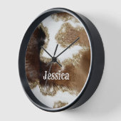 Horloge Motif de vache monogramme moderne avec Fake Glitt (Angle)