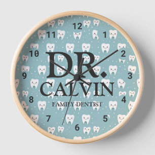 Horloge Motif Dentiste pour dents vert mignon